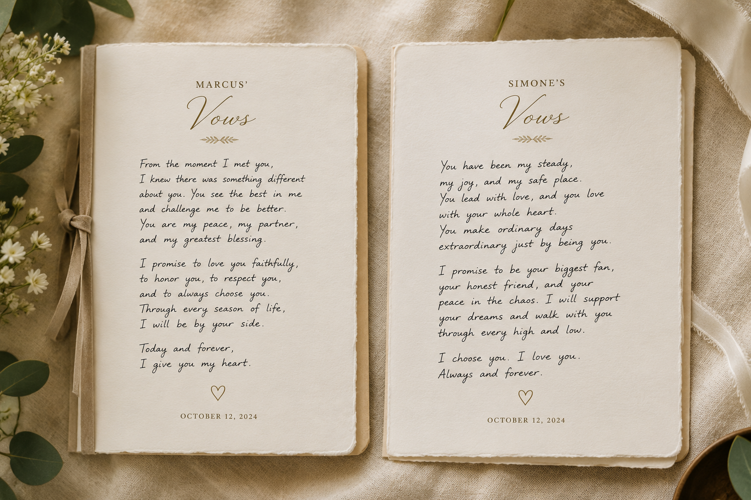 Vow Booklet